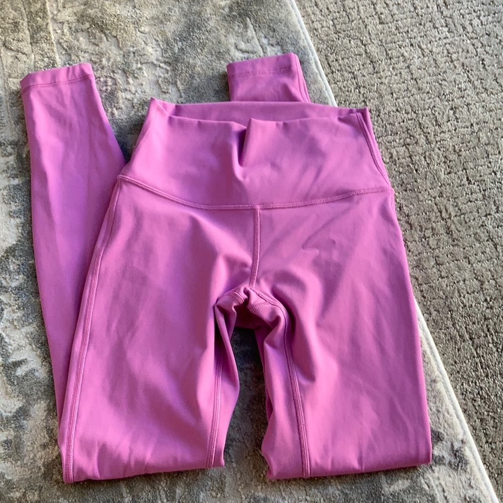 Lululemon pink leggings double weight size small